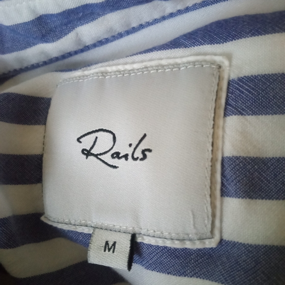 RAILS Val Tie Front Striped Blouse | M - Picture 8 of 8